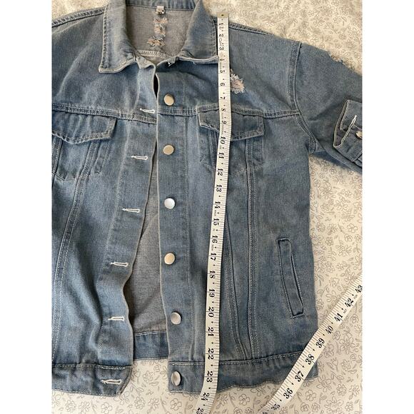 Distressed Denim Jacket 1987 NYC Patches Where Is My Mind - Picture 4 of 10